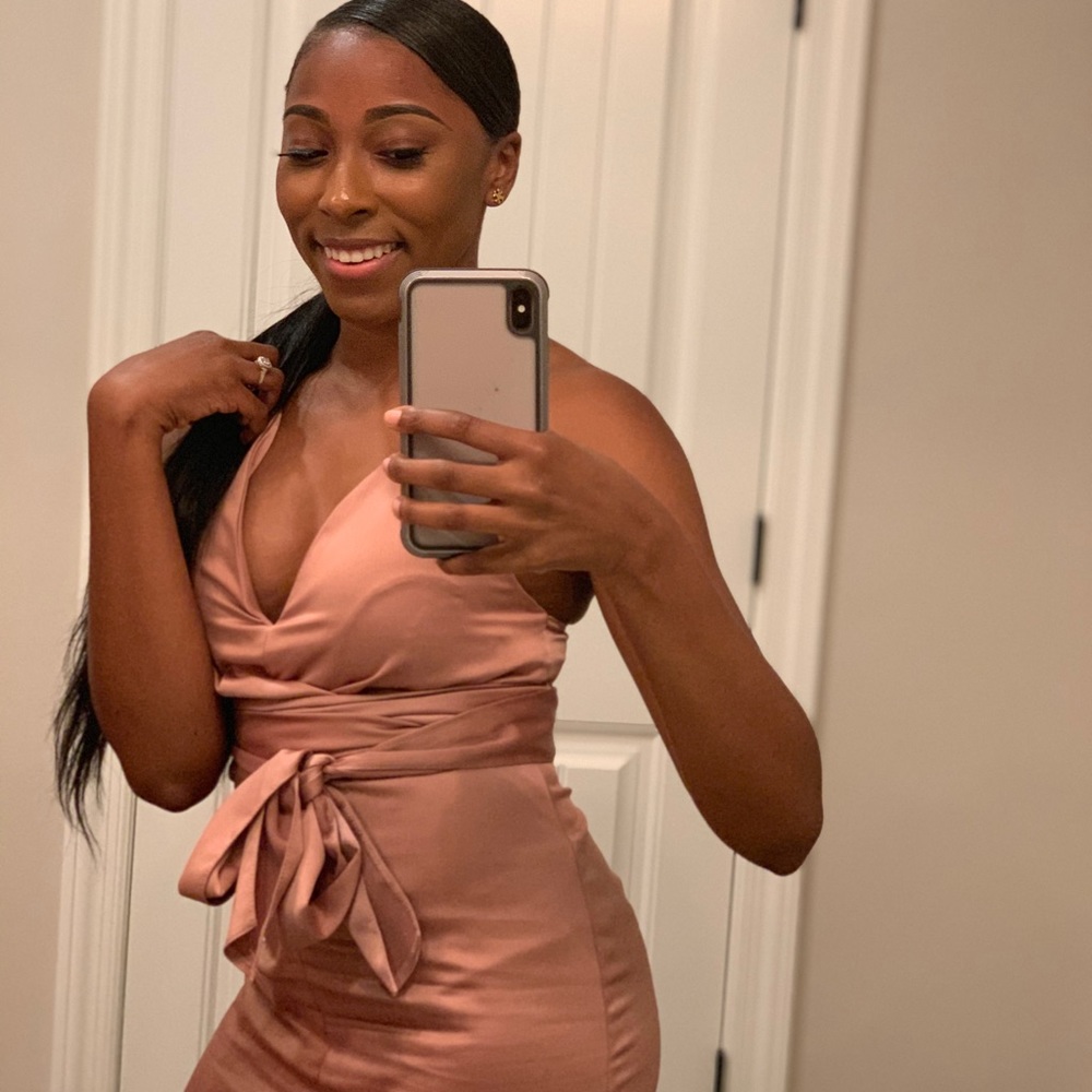 ASOS Design Cami Midi w/ Wrap Waist in Satin